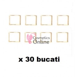 Decoratiuni 3D Metalice Aurii pentru unghii Cod 3020 Patrat